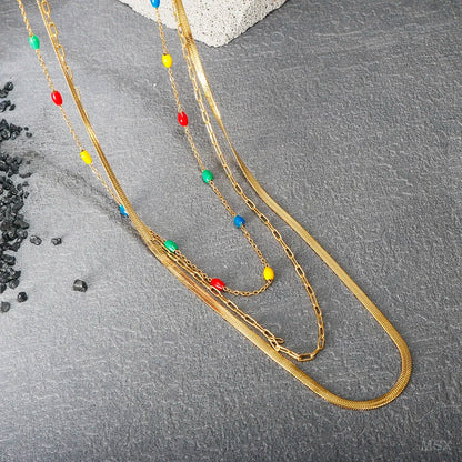Stainless Steel Vintage Textured Delicate Necklace