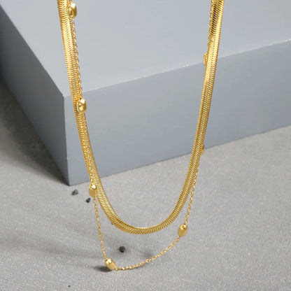 Stainless Steel Vintage Textured Delicate Necklace