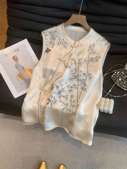 Women's Sleeveless Embroidered Top | MUO Studios