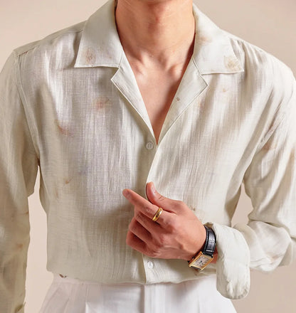 Gentleman Flower Linen Blend Shirt