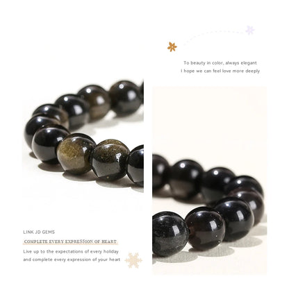 JD Natural Stone Beads Bracelet Amethyst Tiger Eye Crystal Quartz Agate Gem Beads Bangles Women Men Reiki Healling Jewelry Gift