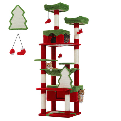 Large Cat Tree and Tower for Indoor Cats With Sisal-Covered Scratching Posts Spacious Hammock Padded Perches and Condos Cat Toys
