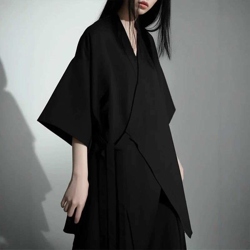 New Chinese-style Women Shirts Fashion Casual Streetwear Taoist Robe Ancient Coat Asymmetric Tops Zen Style Blouses