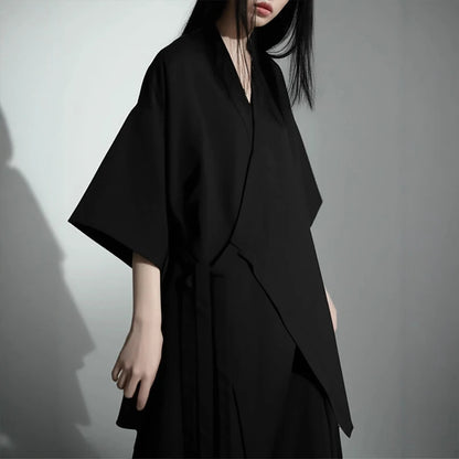 New Chinese-style Women Shirts Fashion Casual Streetwear Taoist Robe Ancient Coat Asymmetric Tops Zen Style Blouses