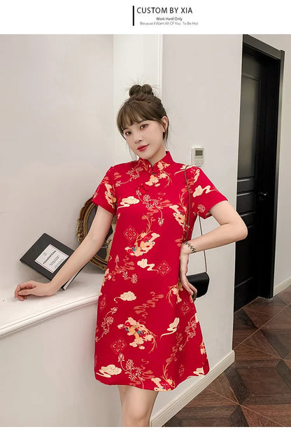 Chinese Traditional Dress Qipao for Women Fashion Vintage Lace Cheongsam Vestidos Autumn Sexy Elegant Party Wedding Clothing