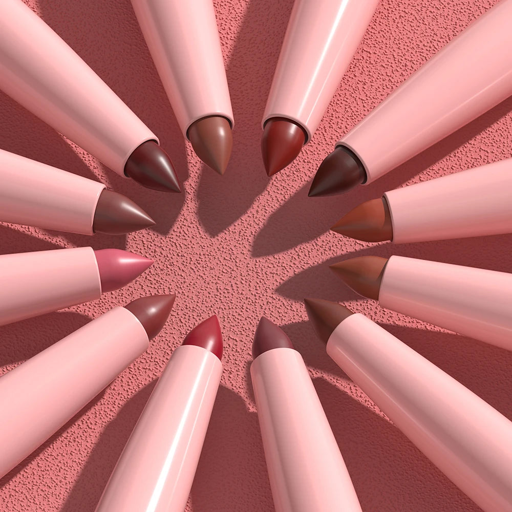 6pcs Lip Liner Pen Set Long-Lasting, Waterproof Sweatproof, Easy Coloring Non-fading Color Rendering Lip Gloss Set Beauty Makeup