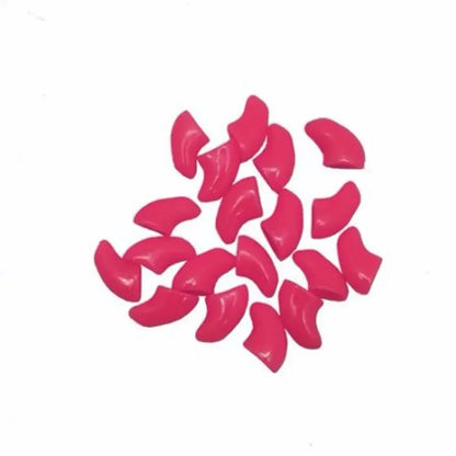 Lovely 20pcs Silicone Soft Cat Nail Caps Cat Nail Covers Pet Claw Paws Caps Adhesive Glue Animal Protection