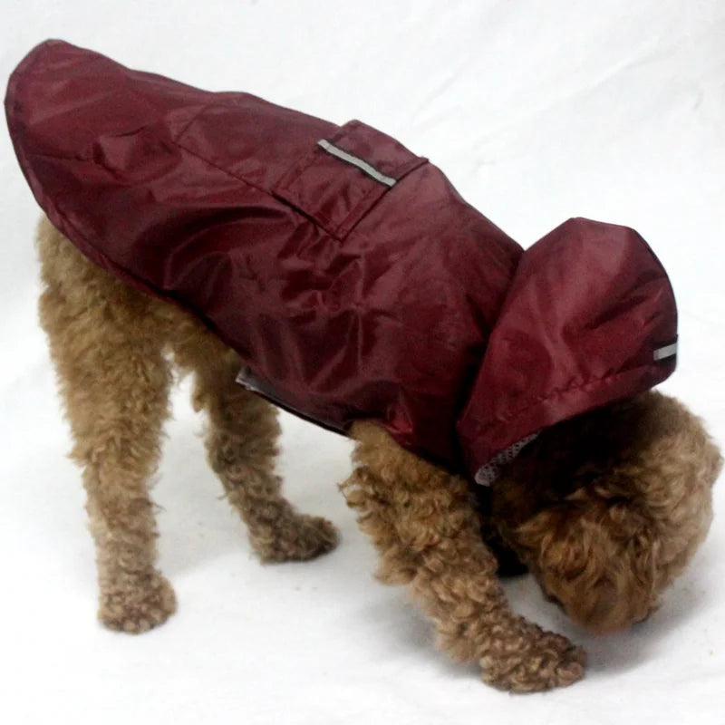 Large Pet Dog Face Raincoat Waterproof Polyester Safety Reflective Stripe Rain Jacket for Golden Retriever Labrador Husky S-6XL