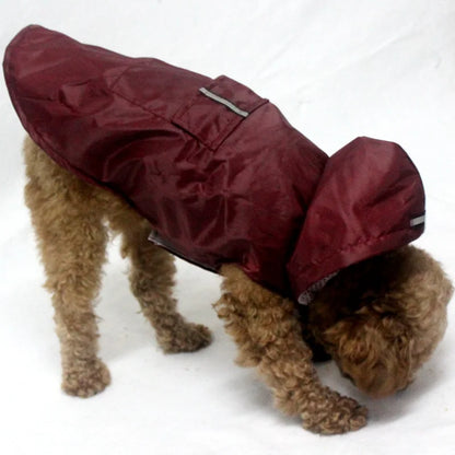 Large Pet Dog Face Raincoat Waterproof Polyester Safety Reflective Stripe Rain Jacket for Golden Retriever Labrador Husky S-6XL