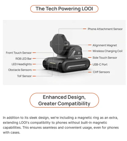 looi robot smartphone looi robot chatgpt large model English voice dialogue visual recognition interactive smart toy gift