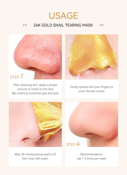 LAIKOU 24K Gold Sakura Peeling Face Mask Anti Wrinkle Whitening Blackhead Removal Facial Tear Off Mask Skin Care Products
