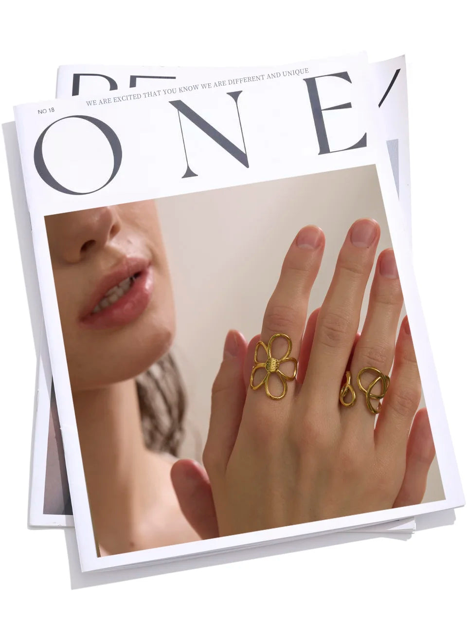 Yhpup Trendy Stainless Steel Metal Flower Adjustable Fashion Finger Ring Rust Proof Attractive Daily Jewelry Accessories Gift