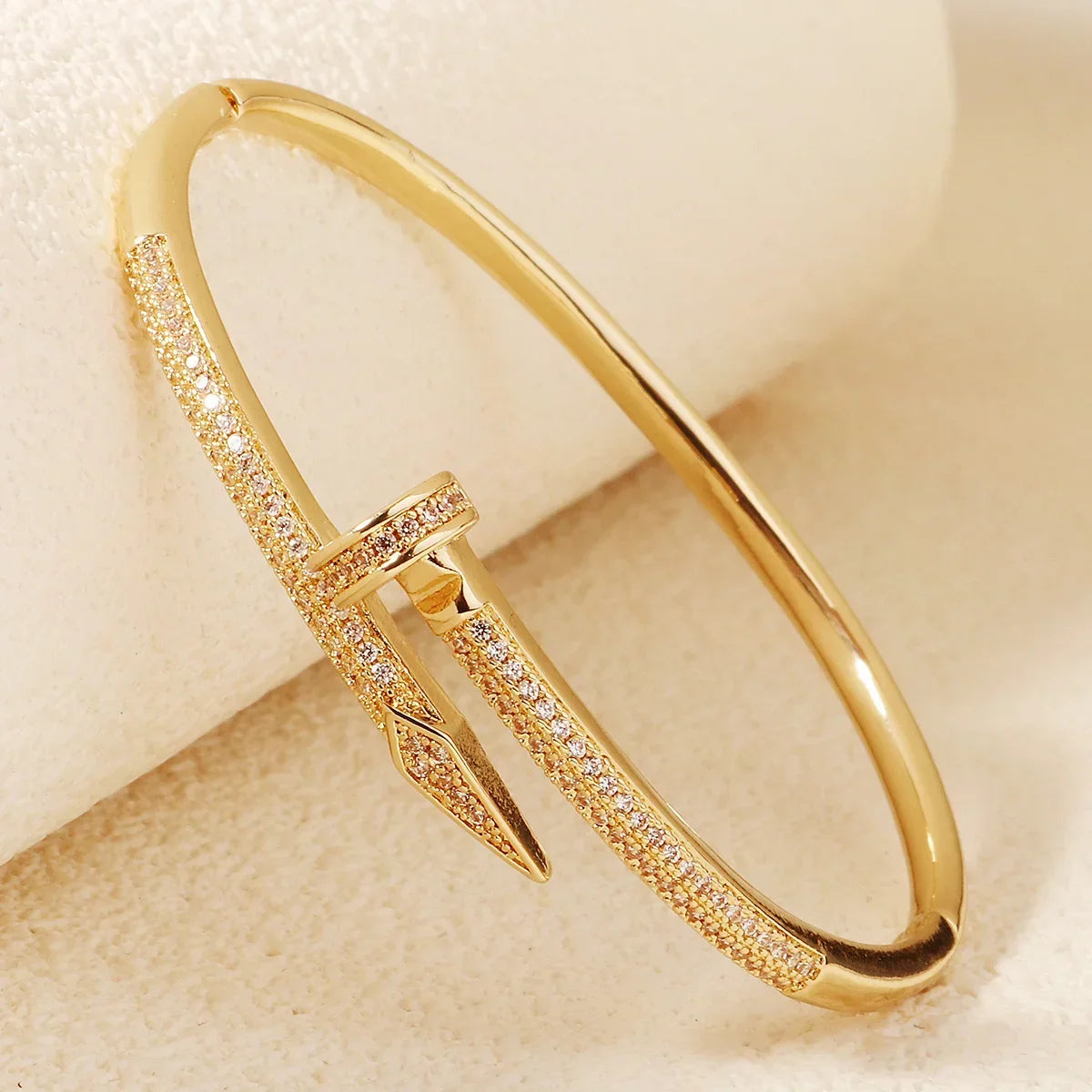 Women's Jewelry Nail Bracelets Trendy Zircon Screw Bracelet for Women Daily Party Festive Jewelry