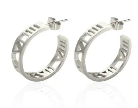 Luxury Shiny Zircon Hoop Earrings for Women Trendy Golden Stainless Steel Wed Ear Geometric Circle Earring Jewelry Pendientes