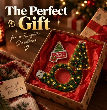 Christmas Projector Light, USB Powered Christmas Night Light with 6+ Holiday Patterns, Flexible Tree Lamp for Bedroom, Ceiling