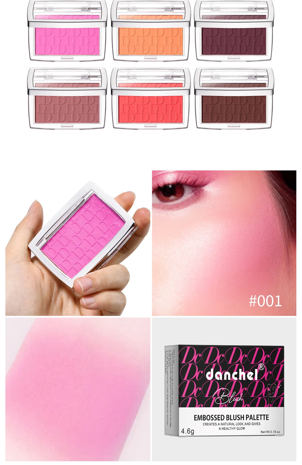 Face Blusher Matte Natural Cheek Tint Brighten Face Pink Red Face Contouring Cosmetics Blush Powder Soft Female Makeup