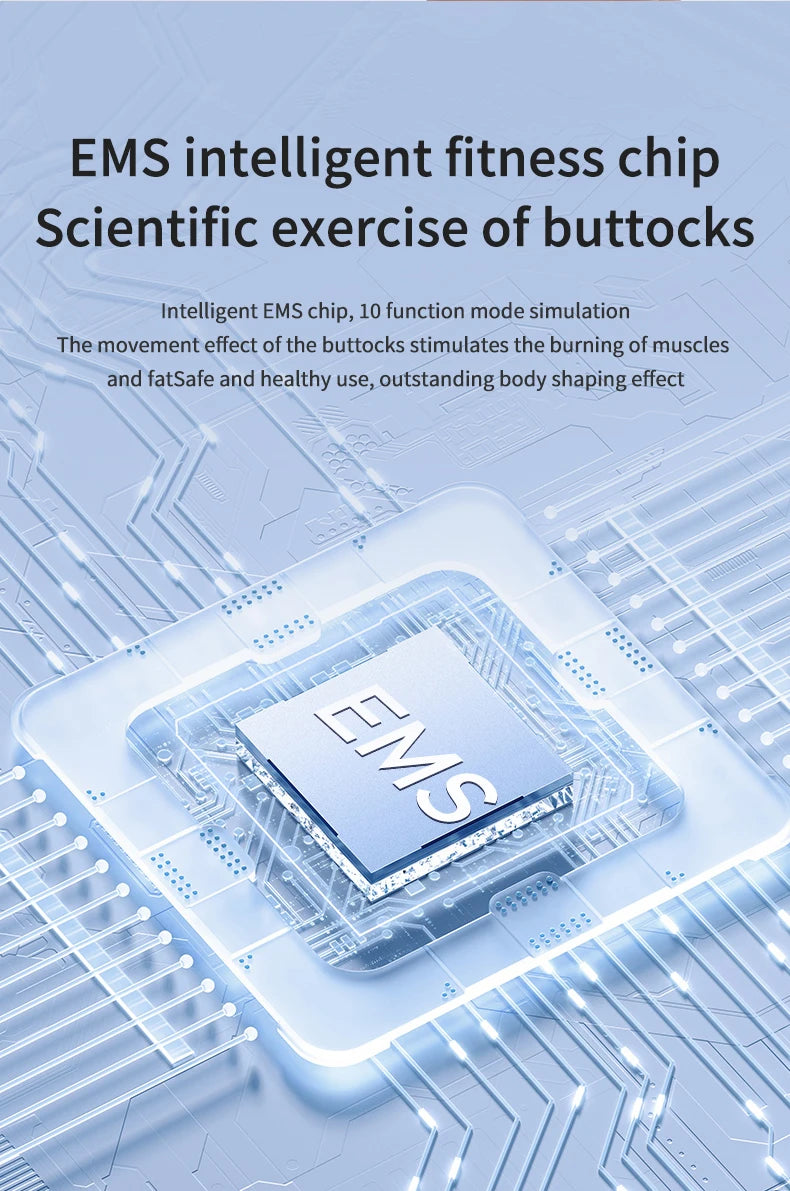 EMS Hips Trainer Butt Muscle Stimulator USB Charging Wearable Buttocks Toner 10 Modes 30 Levels with Remote Control for Women