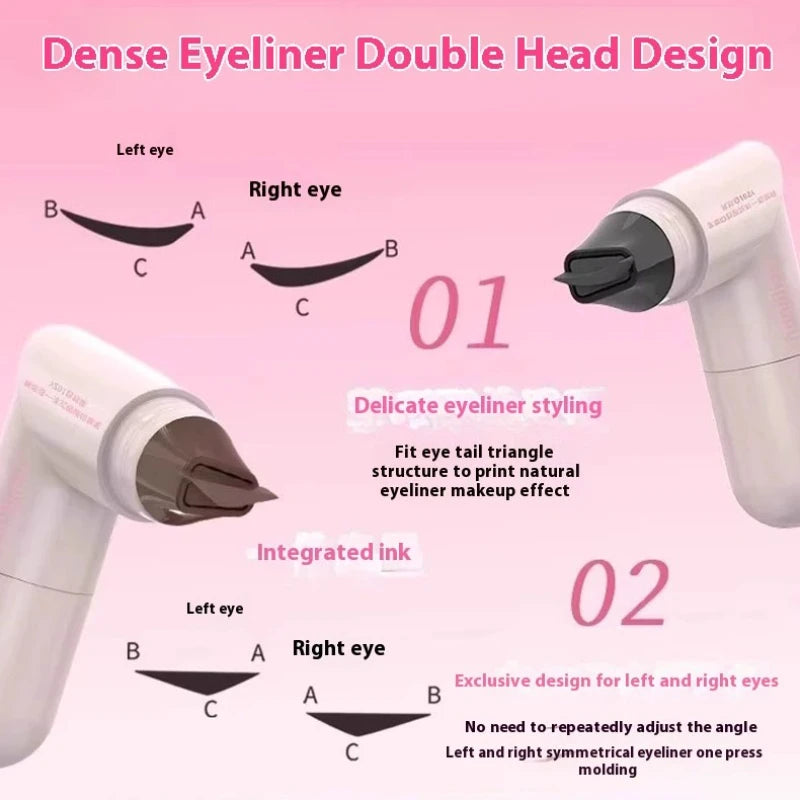 Lazy Integrated Eyeliner Stamp Symmetric Precise Outline Seal Lasting Waterproof Liquid Eye Liner Pen Extended Eye Tail Makeup