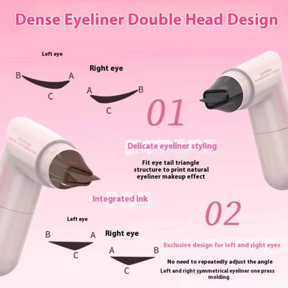 Lazy Integrated Eyeliner Stamp Symmetric Precise Outline Seal Lasting Waterproof Liquid Eye Liner Pen Extended Eye Tail Makeup