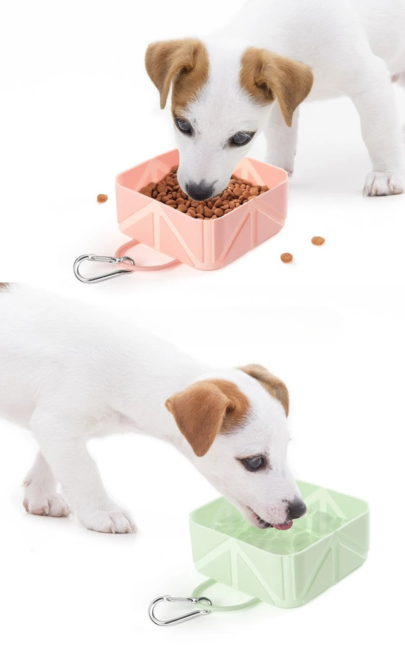 New Cat and Dog Foldable Bowl Silicone Portable Outdoor Drinking Water Dog Food Bowl Cat Bowl Camping Bowl Pet Travel Bowl