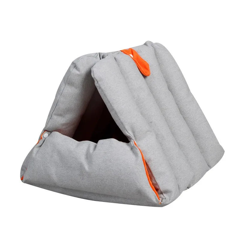 Triangular Sofa Cat Nest and  Drilled Holes Can Be Combined and Deformed. Multi-purpose Warm Autumn and Winter Pet Nests.