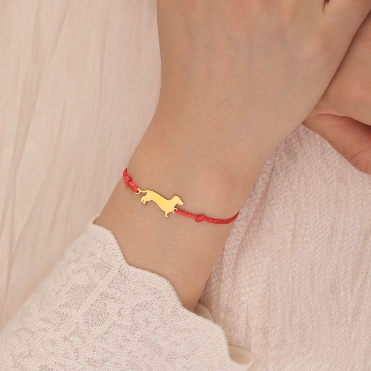 Cute Dachshund Dog Stainless Steel Bracelet for Women's Valentine's Day Commemorative Day Jewelry and Gift Wholesale