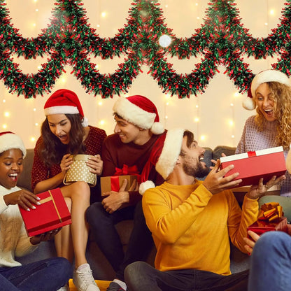 2M Christmas Snowflake Tinsel Garland Xmas Tree Decoration Christmas Metallic Twist Garland Ceiling Hanging New Year Party Decor