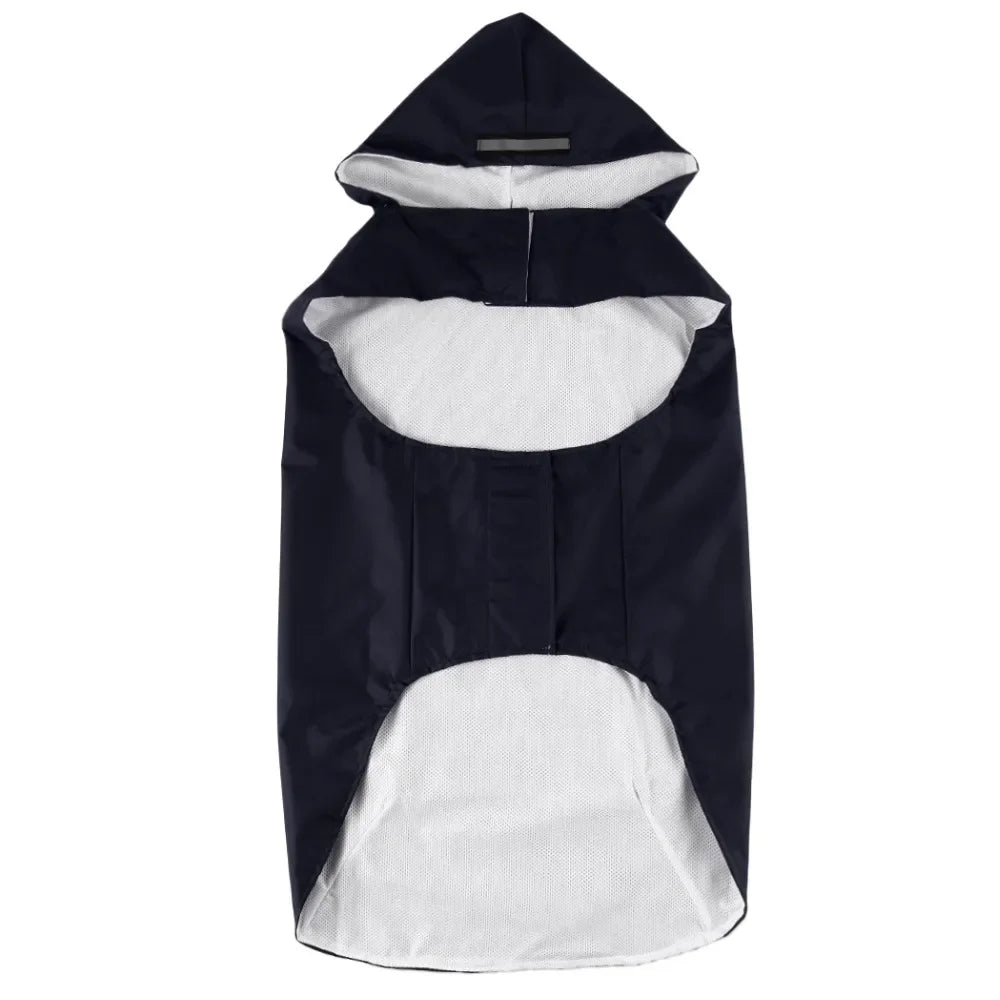 Large Pet Dog Face Raincoat Waterproof Polyester Safety Reflective Stripe Rain Jacket for Golden Retriever Labrador Husky S-6XL