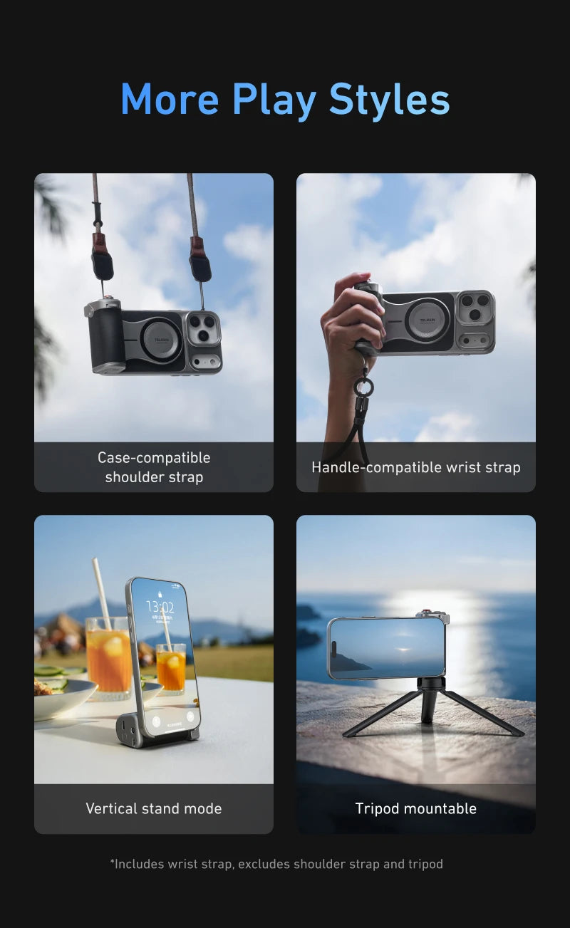 TELESIN Magnetic Master Grip Kit for iPhone 17 Pro ProMax Phone Camera Grip Standard Kit Graphene Cooling Case Handle Holder