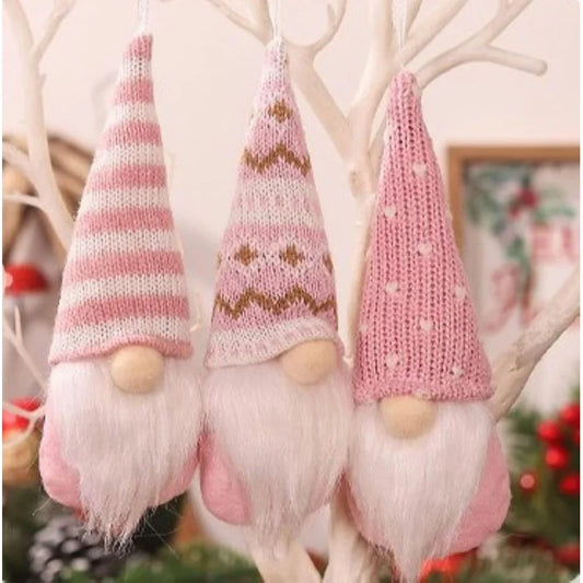3pcs Christmas Hanging Decorations, Swedish Handmade Plush Santa Elves, Holiday Tree Ornaments, Home Christmas Decor
