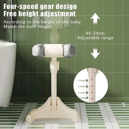Adjustable Baby Shower Rack - Foldable Anti-Slip Bath Caddy for Infants, Secure Bathtub Organizer with Drainage Holes