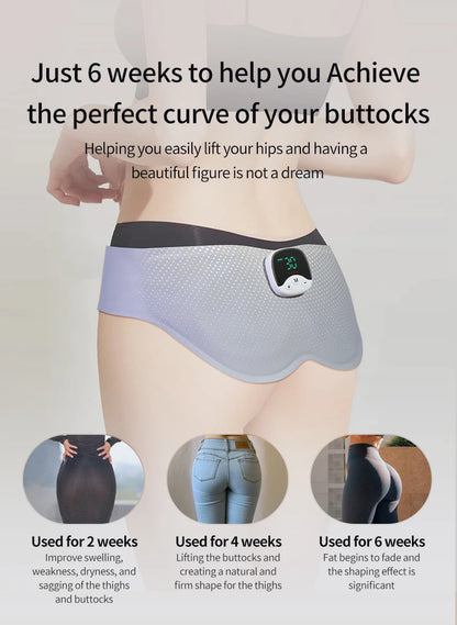 EMS Hips Trainer Butt Muscle Stimulator USB Charging Wearable Buttocks Toner 10 Modes 30 Levels with Remote Control for Women