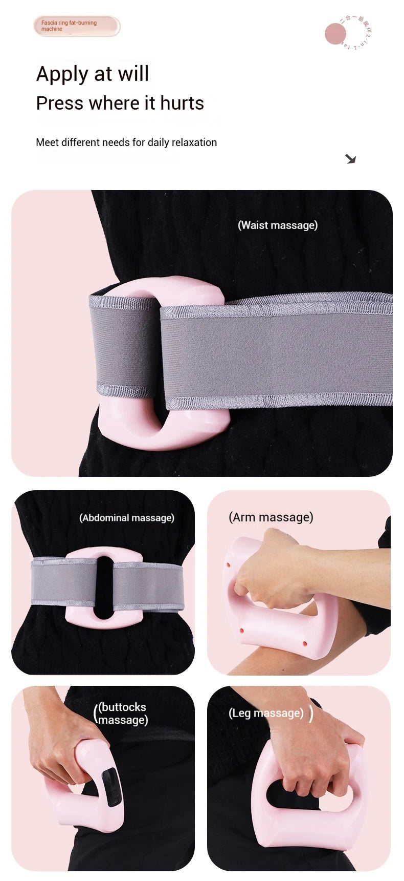 Fascia Ring Vibration Slimming Machine for Slimming Belly & Legs, Muscle Massager, Multi-functional Mini Fascia Gun for Wome