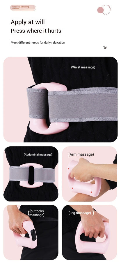 Fascia Ring Vibration Slimming Machine for Slimming Belly & Legs, Muscle Massager, Multi-functional Mini Fascia Gun for Wome