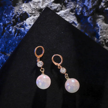New Trend Simulation Pearl Long Earrings Women's Flower Rhinestone Wedding Pendant Earrings Fashion Korean Jewelry Earrings