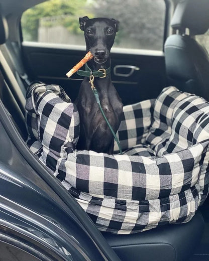 Car Dog Bed Safety Seat, Portable Pet Carrier with Seatbelt, Soft Cushion for Small Medium Dogs, Non-Slip Car Travel Accessories