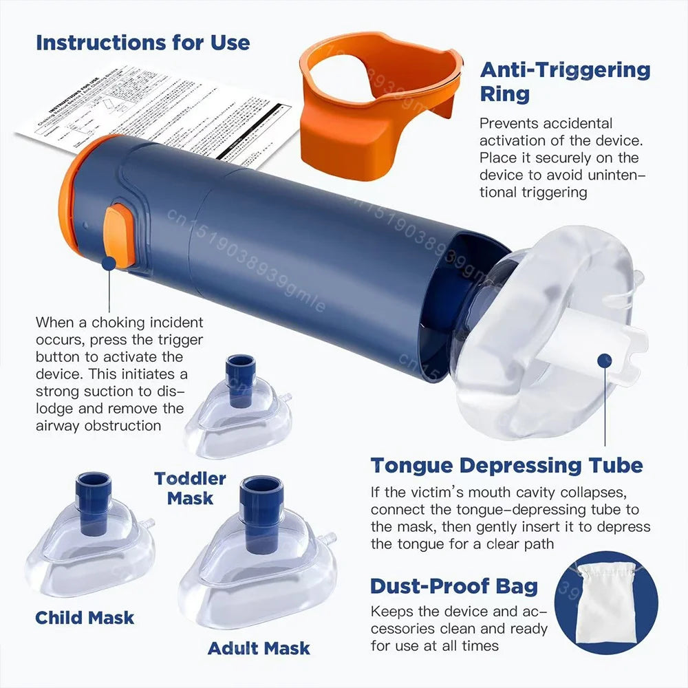 Auto First Aid Choking Rescue Device Travel Home CPR Choking Emergency Device Adult Children Portable Asphyxia Rescue Machine