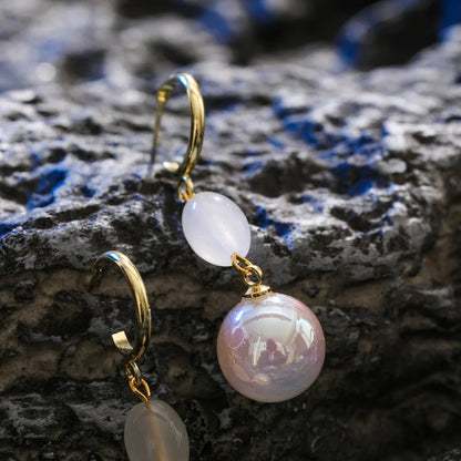 New Trend Simulation Pearl Long Earrings Women's Flower Rhinestone Wedding Pendant Earrings Fashion Korean Jewelry Earrings