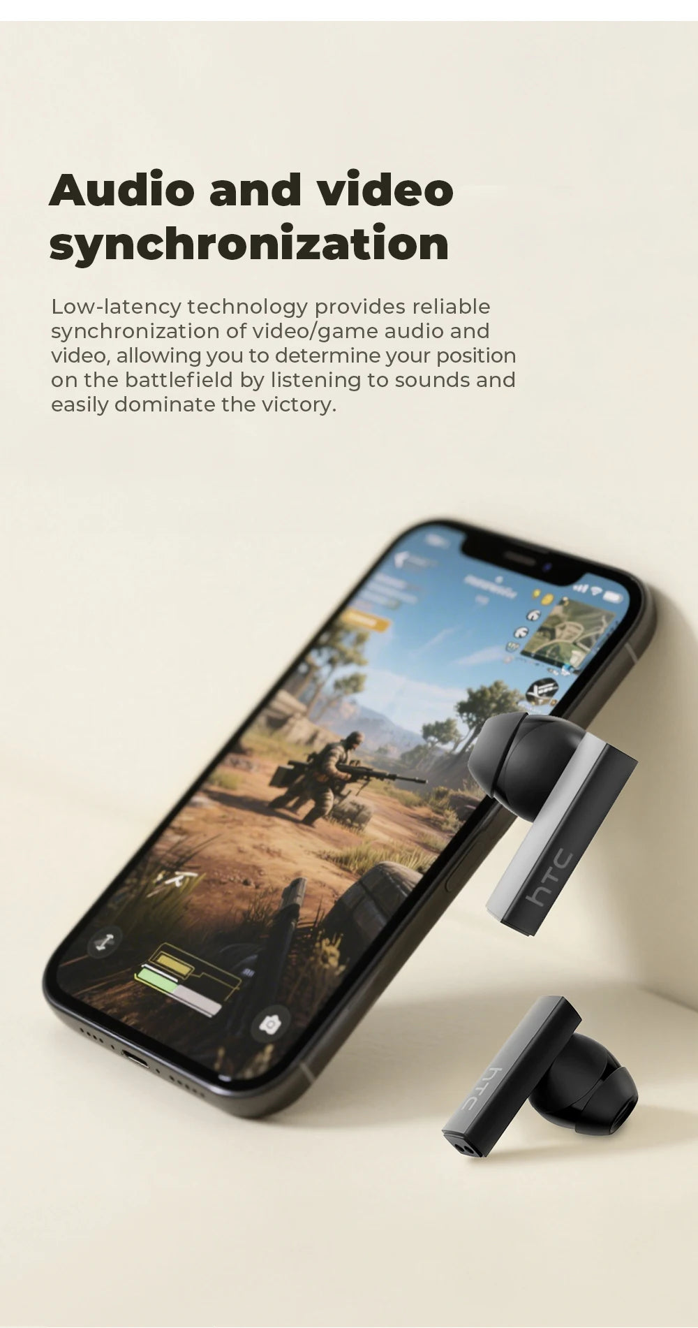 [Ultra HD Screen] HTC NE40 Earphones Bluetooth V6 TWS Sports Wireless Headphones AI Translator Earbud In-Ear Noise Reduction Mic