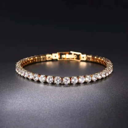 925 Sterling Silver Tennis Bracelet 2/4mm Cubic Zirconia for Women Mens Crystal Chain on The Hand Hip-hop Streetwear Jewelry