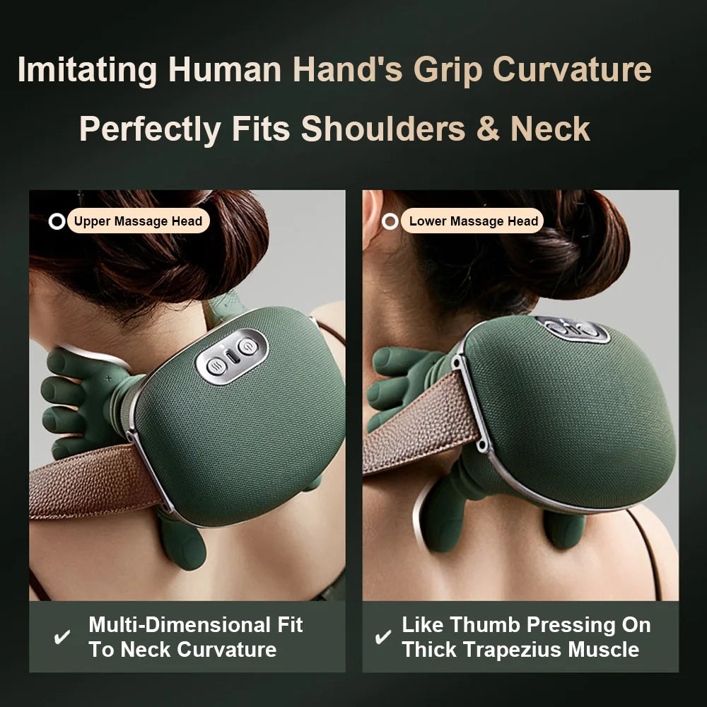 Neck Shoulder Massager Electric Kneading Massager Heated Back Massagers Muscles Massage Pillow Neck Waist Leg Body