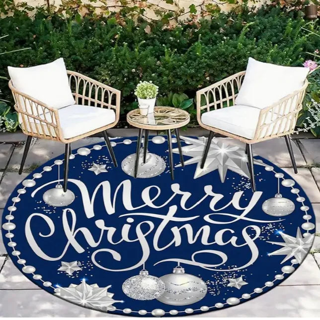 Christmas Tree Decoration Mat Large Area Christmas Circular Carpet Washable Anti Slip Carpet New Year Atmosphere Mat Decoration