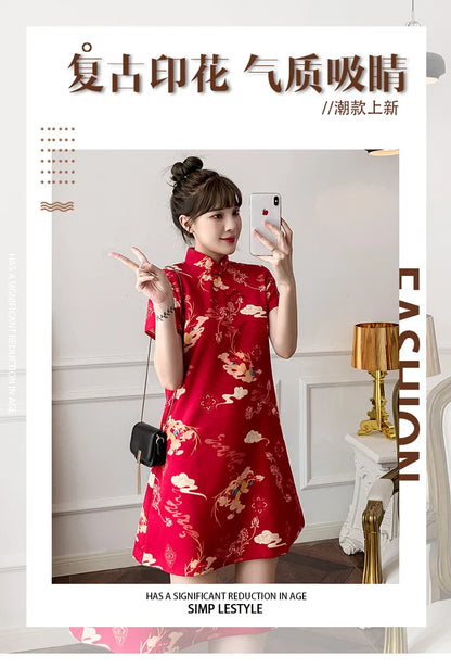 Chinese Traditional Dress Qipao for Women Fashion Vintage Lace Cheongsam Vestidos Autumn Sexy Elegant Party Wedding Clothing