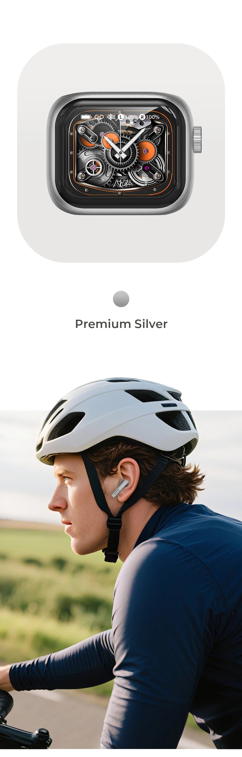 [Ultra HD Screen] HTC NE40 Earphones Bluetooth V6 TWS Sports Wireless Headphones AI Translator Earbud In-Ear Noise Reduction Mic