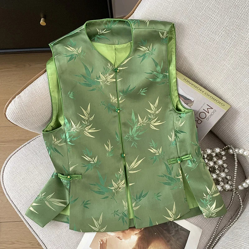 Thin Streetwear Casual Vintage Quality Chinese Ethnic Style Jacket Vests for Women Clothing Coats Fashion Clothes Embroidery