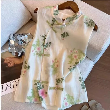 New Women's Jackets Women's vest Amoi Chinese Beaded Embroidered Fashion Beautiful Vest Coat Women's National Temperament Coat