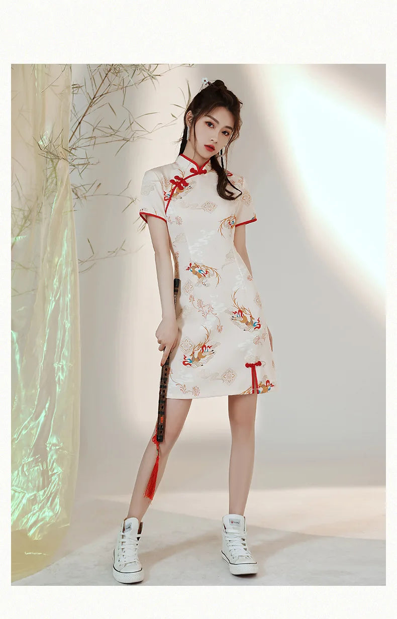 New Arrival Improved Cheongsams Chinese Style Qipao Personality Niche Design Chinese Dress ципао 치파오 Robe Soirée Femme Luxe