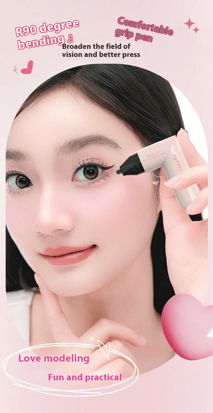 Lazy Integrated Eyeliner Stamp Symmetric Precise Outline Seal Lasting Waterproof Liquid Eye Liner Pen Extended Eye Tail Makeup