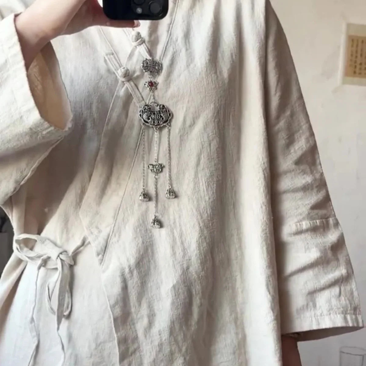 Chinese Style Diagonal Closure Zen Womens Tops Fashion Cotton Linen Asymmetrical Placket Blouse Women Loose Fit Clothes