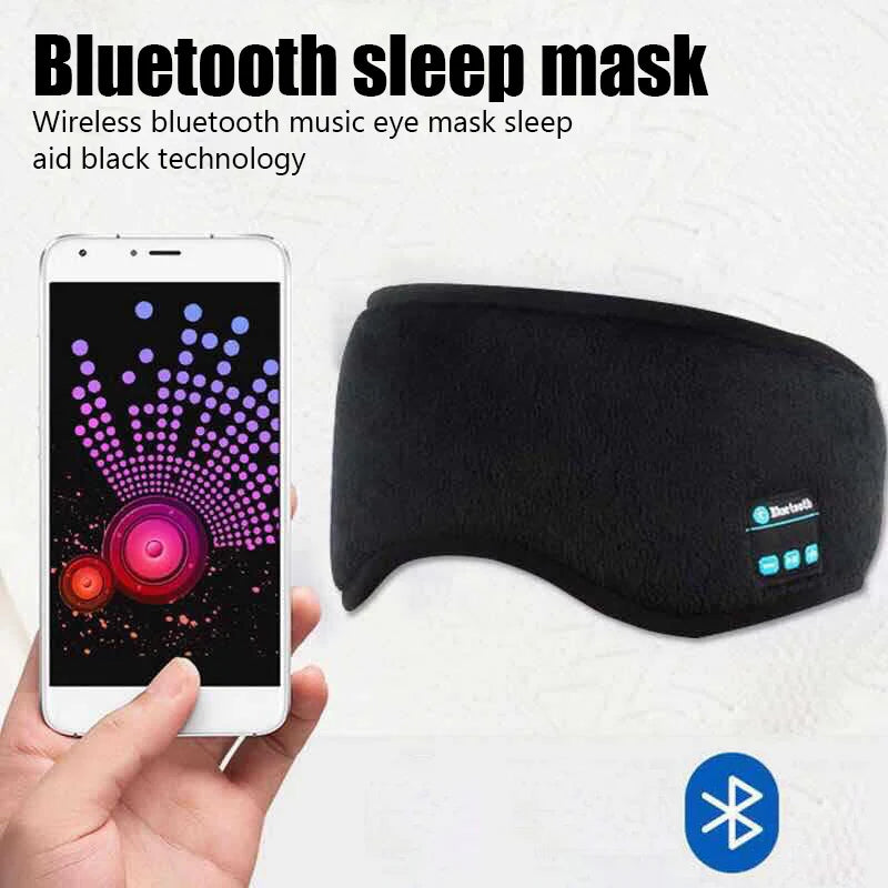 Bluetooth Wireless Headphones Sleeping Eye Mask Earphones Smart Music Sleep Headband Soft Elastic Eye Cover Headset Yoga Travel